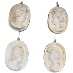 Four Seasons White Marble Medallions Set, French Work, 17th Century
