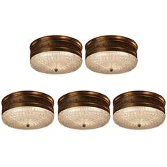 Set of Five French Flush Mount Ceiling Light