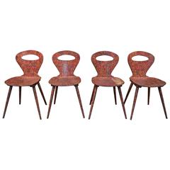 Set of Four Vintage French Baumann Chairs, 1960s