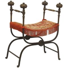 Wrought Iron and Bronze Savonarola Curule Chair 10