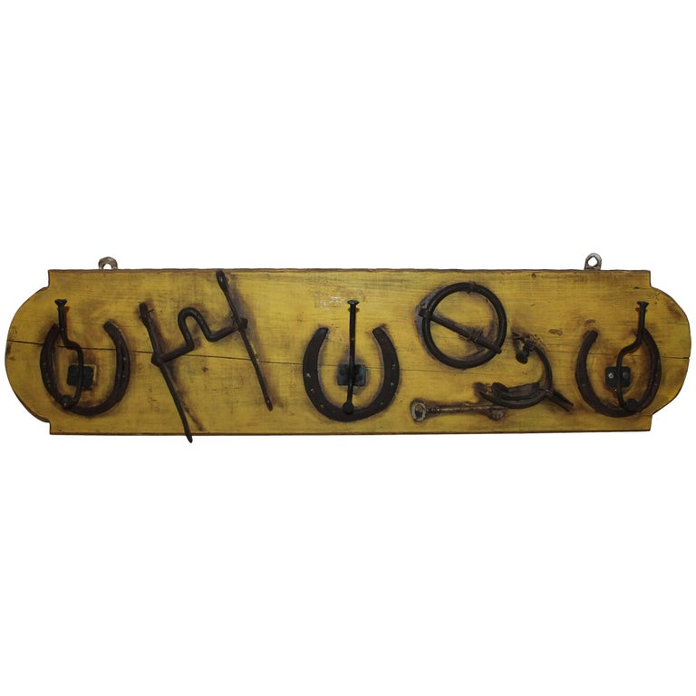 Folky Rustic Western Hat and Coat Rack at 1stDibs