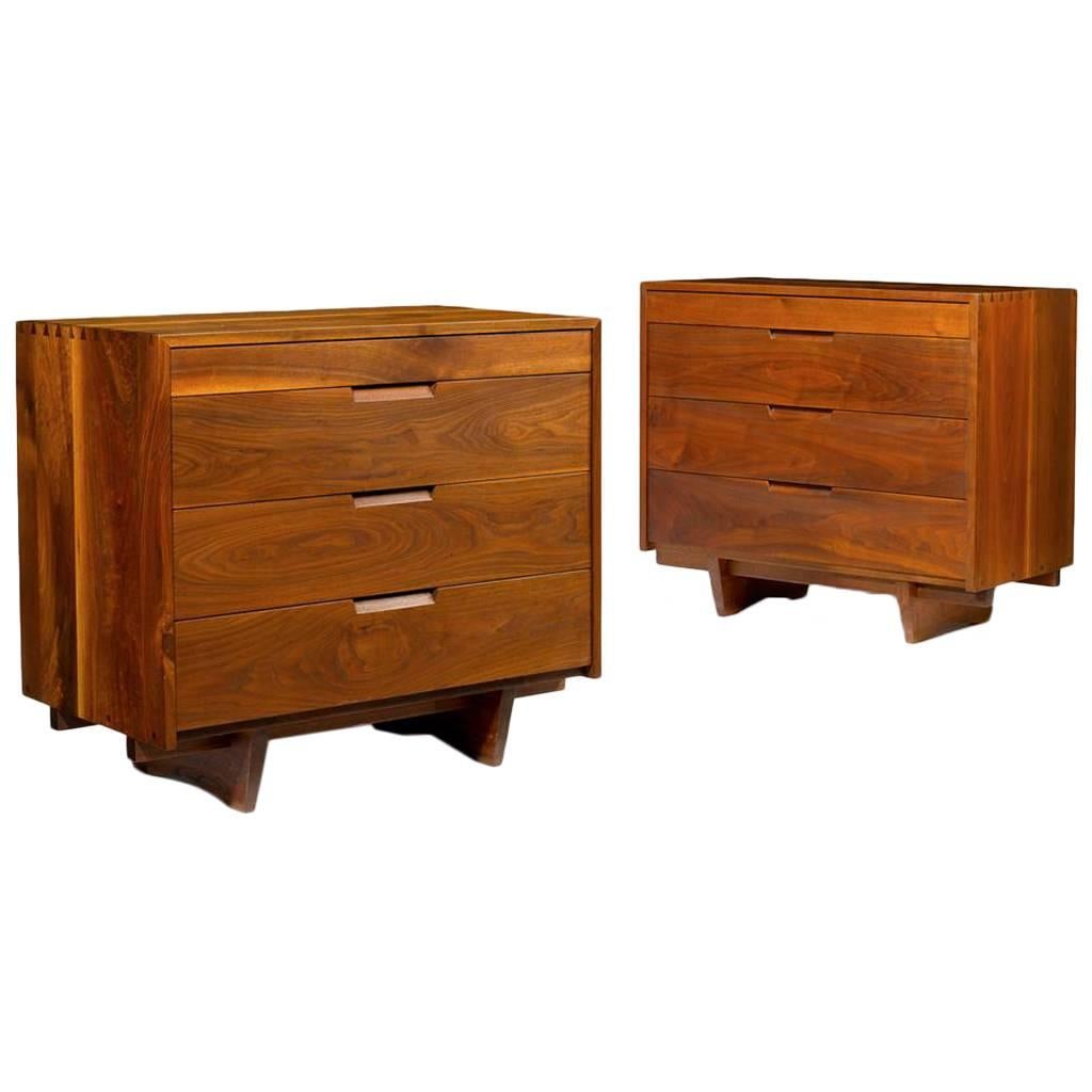 Rare Pair of Single Chests of Drawers with Zeenkov Base, 1964 and 1970 For Sale