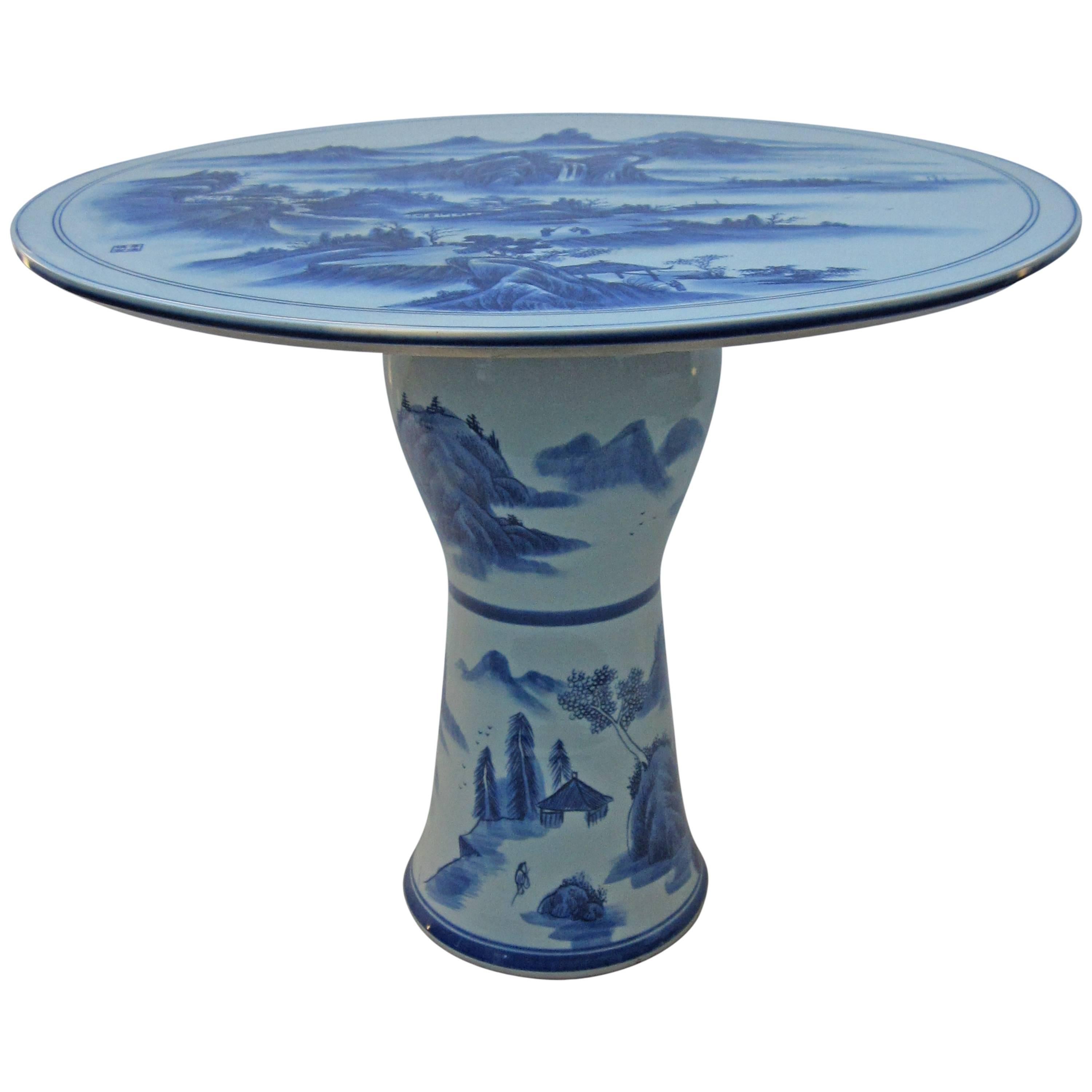 Chinese Blue and White Cafe or Center Table