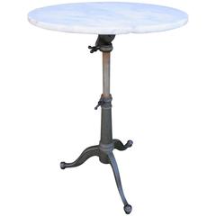 Cast Iron Tripod Table with Marble Top