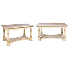 Two Painted and Gilded Center Tables, 19th Century