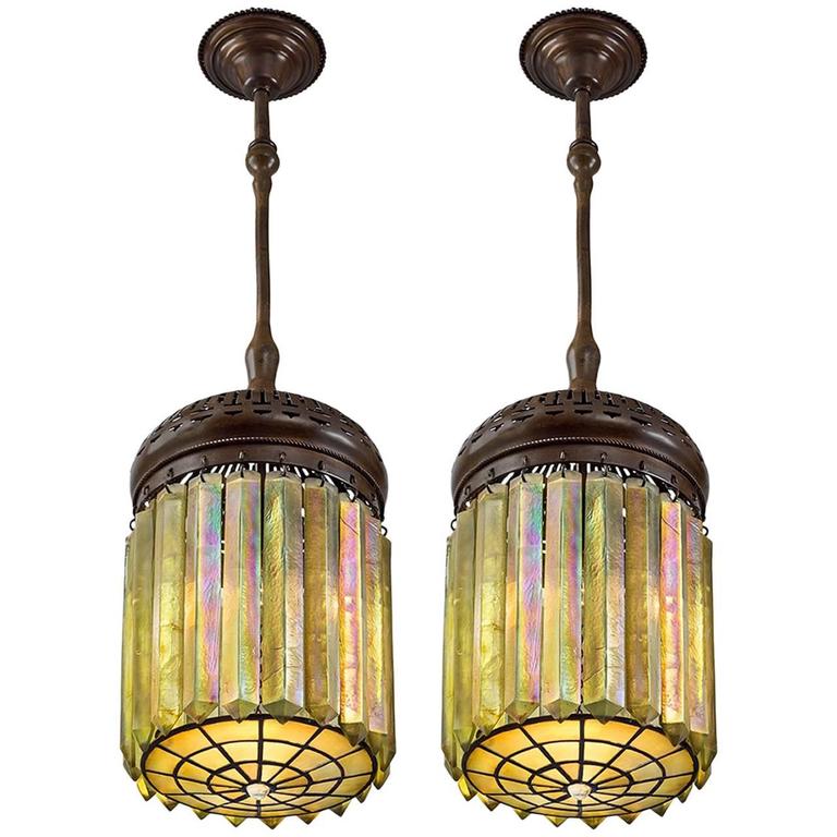 Pair of Tiffany Studios Prism Tiffany Studios Prism Table Lamp at 1stDibs
