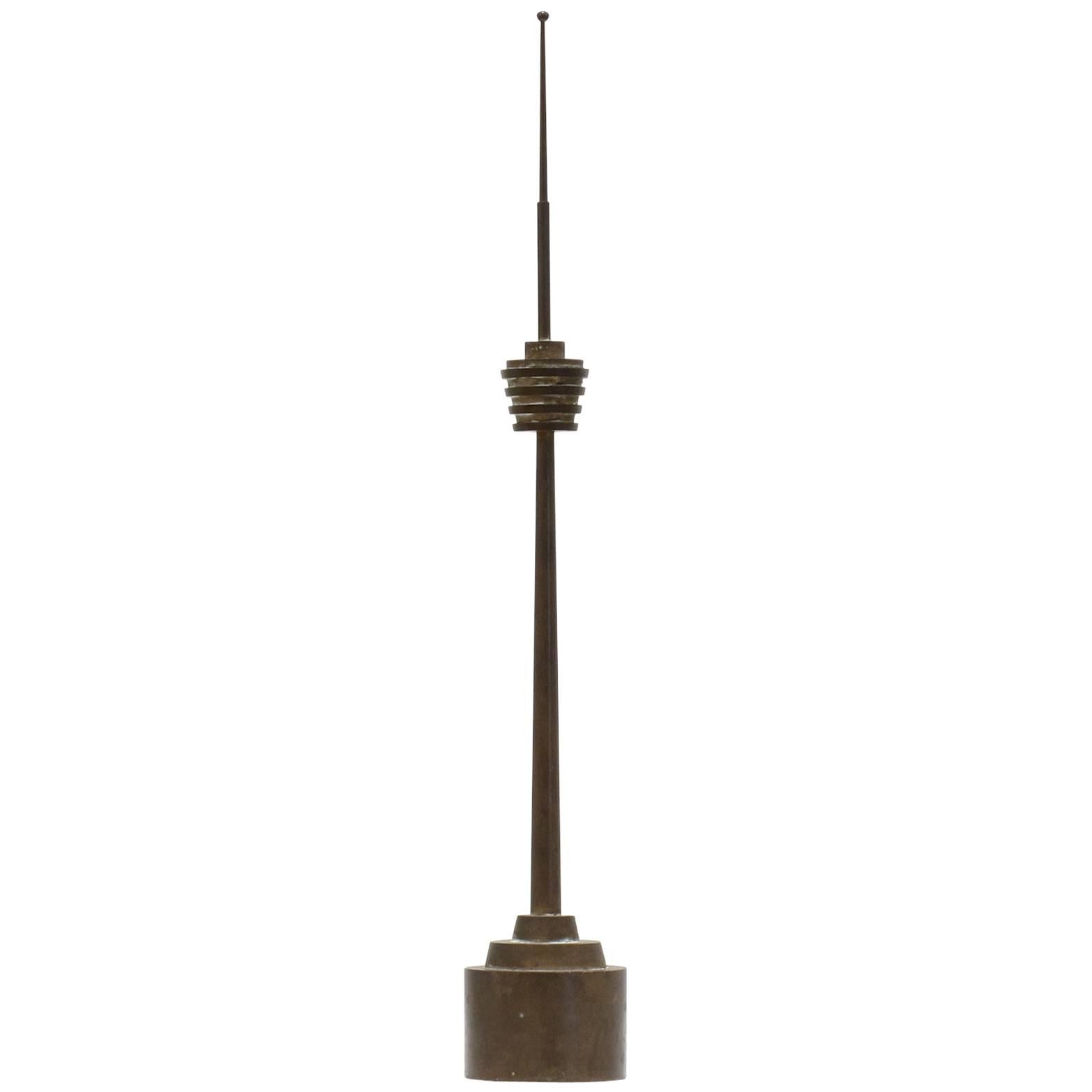 Modernist Communication Tower, Solid Brass, Germany For Sale