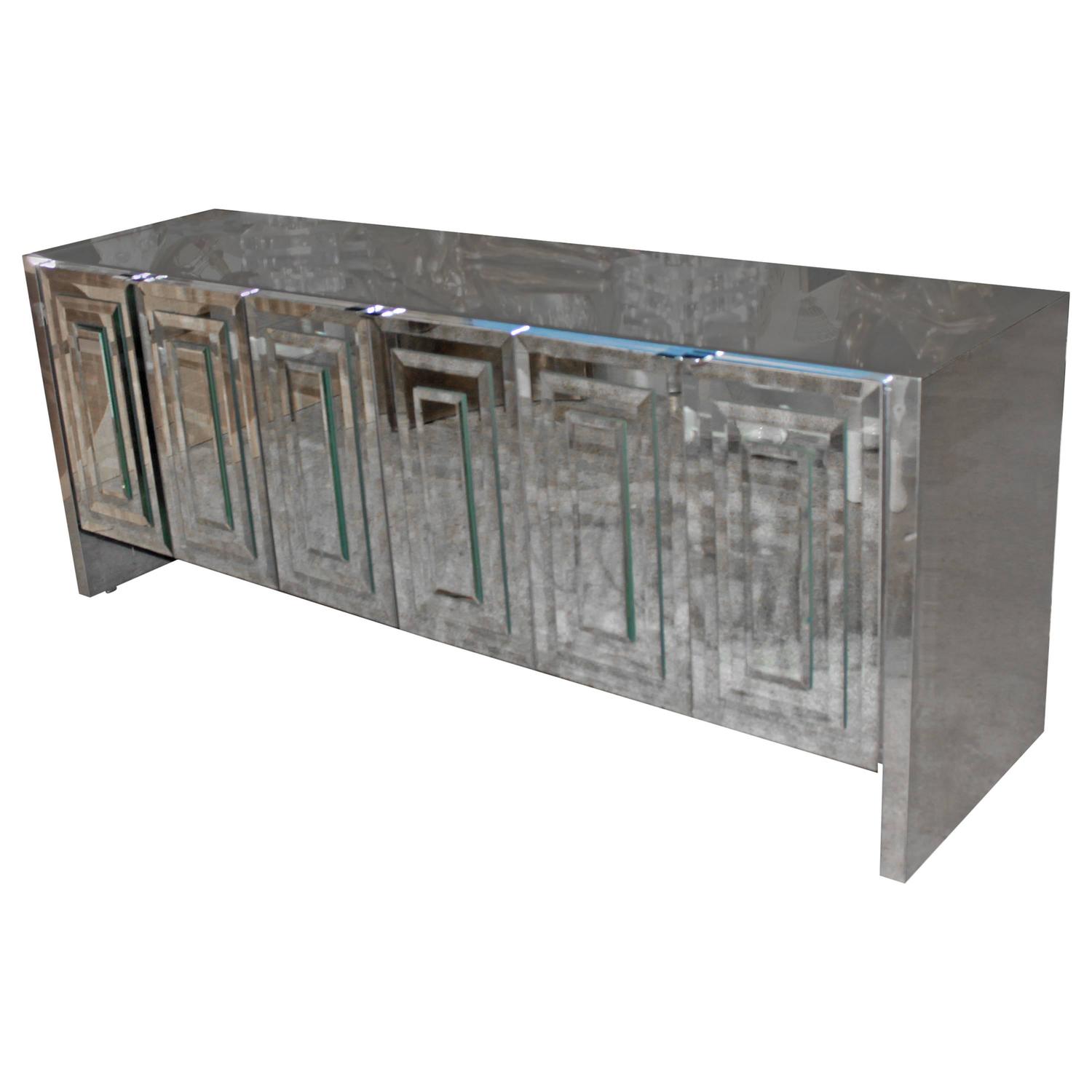 Ello Furniture 46 For At 1stdibs Ello Six Door Mirrored Chrome Credenza