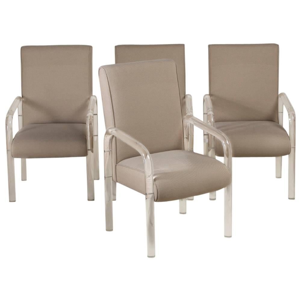 Set of Four Hill MFG Designed Lucite Dining Chairs