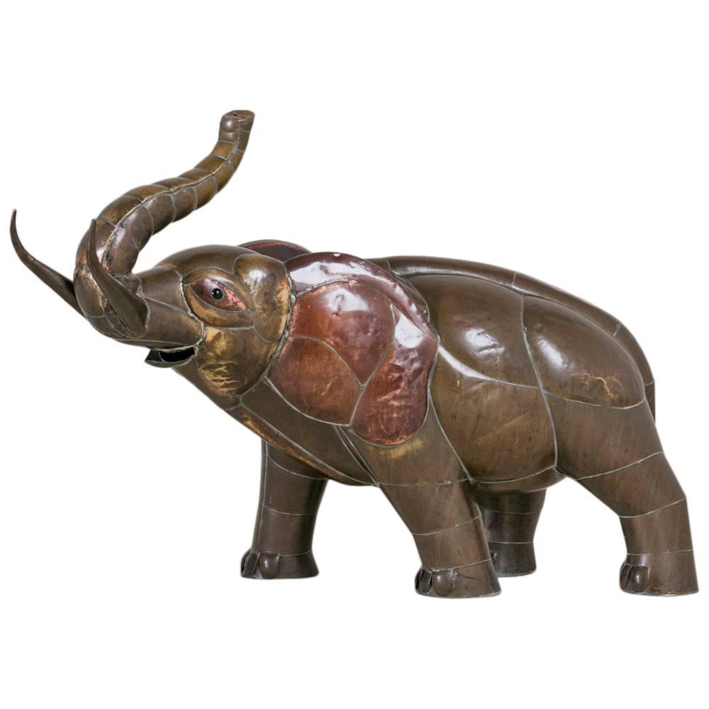 Copper Elephant Sculpture by Sergio Bustamante For Sale at 1stdibs