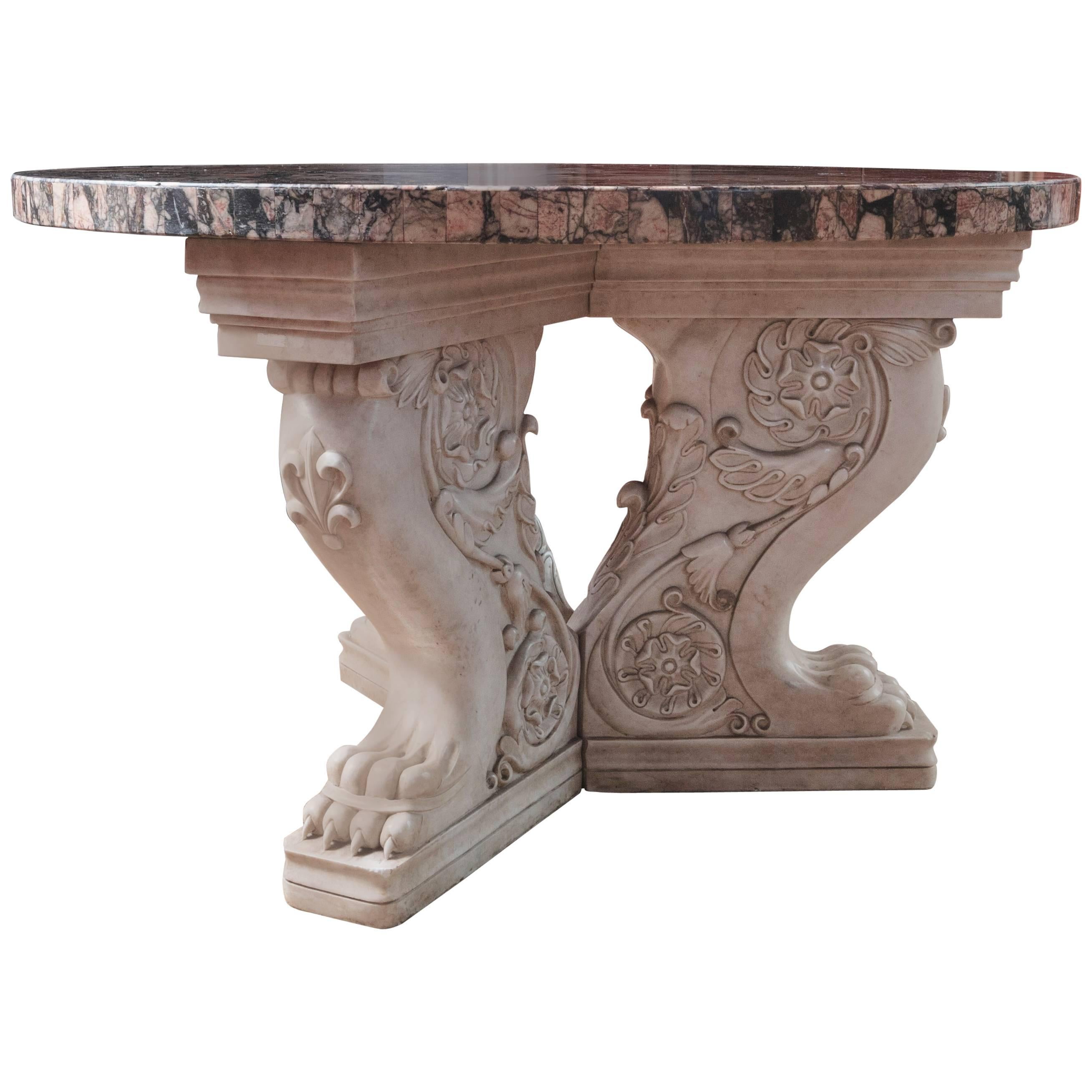 Italian Marble Center Table For Sale