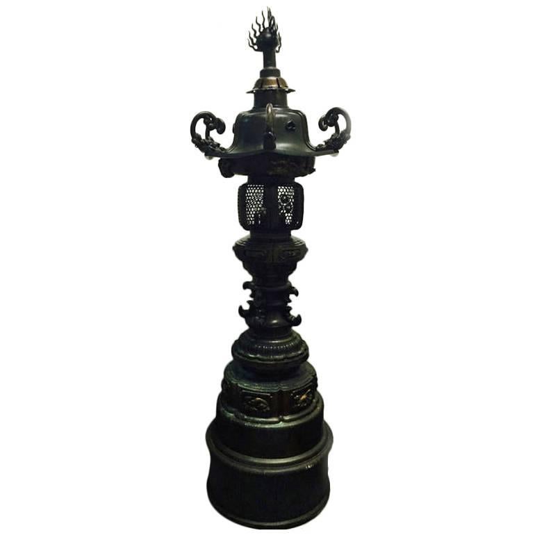 Monumental 19th Century Japanese Bronze Temple Lantern