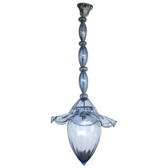 Murano Blue Glass Drop Chandelier