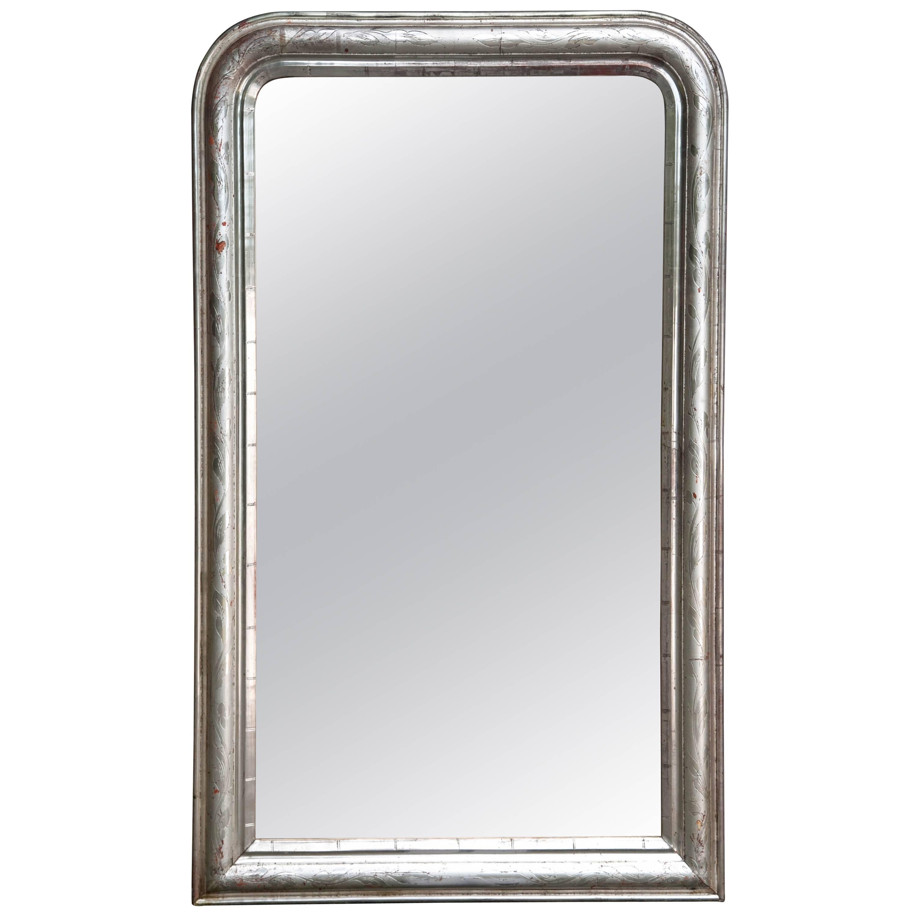 Patined Silver Leaf Mirror