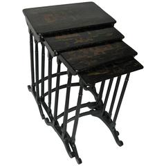 19th Century Set of Four Chinoiserie Nesting Tables 3