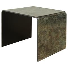 Waterfall Reverse Painted Glass Side Table