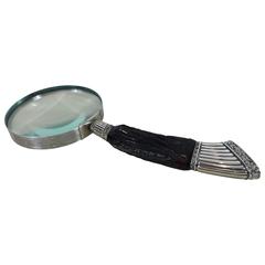 Antique Silver Mounted Antler Magnifying Glass