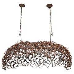 "Lotus" a Salvaged Rusted Steel Fixture by Chicago Artist Lucy Slivinski