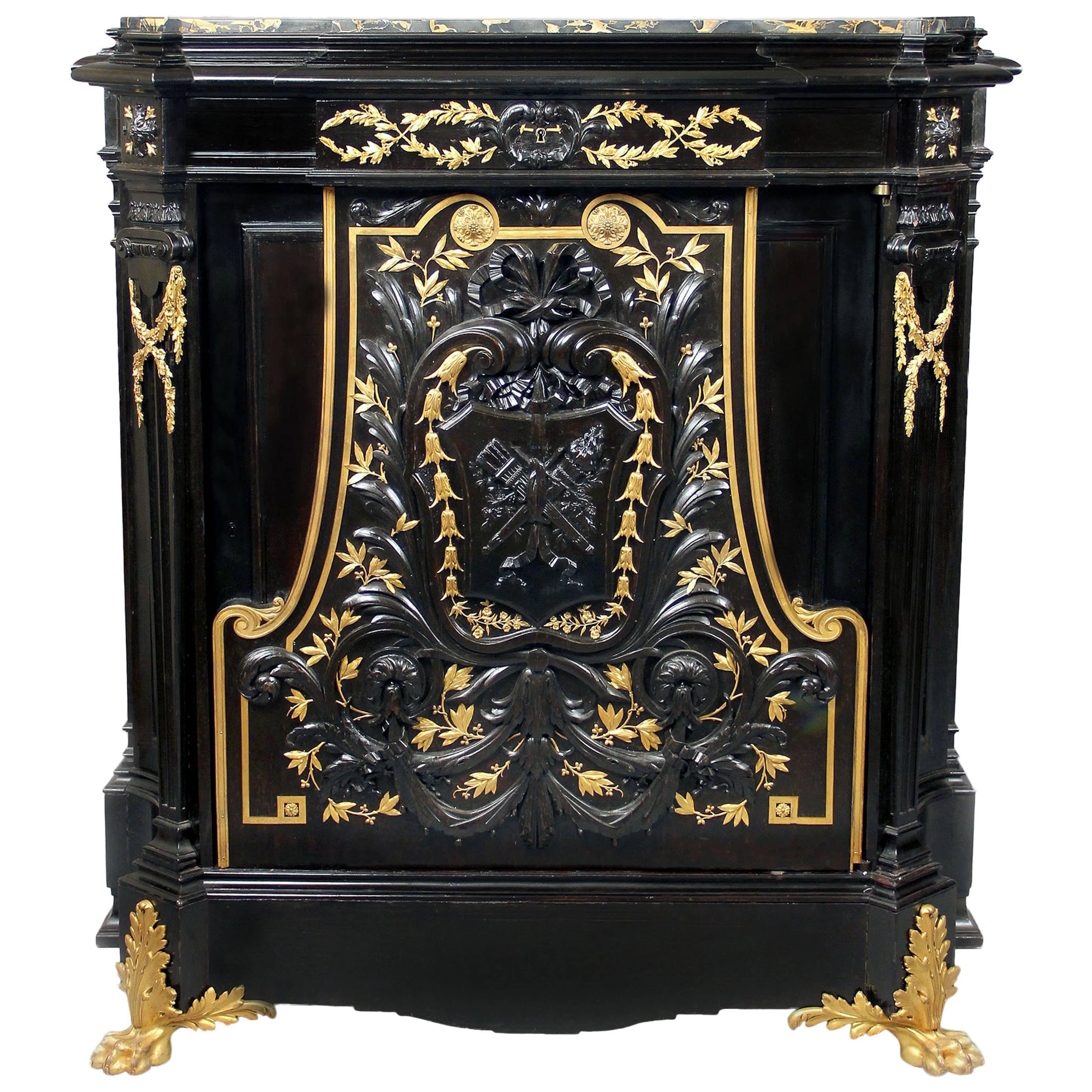 Meuble de rangement en bronze doré de la fin du 19e siècle par J.B.A. Lanneau