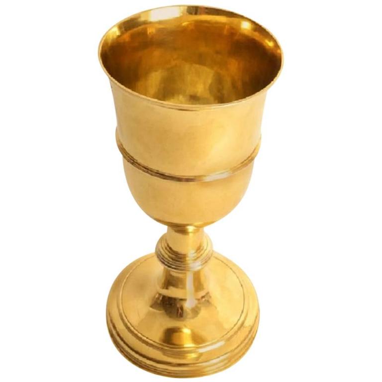 Antique Silver Gilt Chalice Cup by Paul de Lamerie, 1745 For Sale at