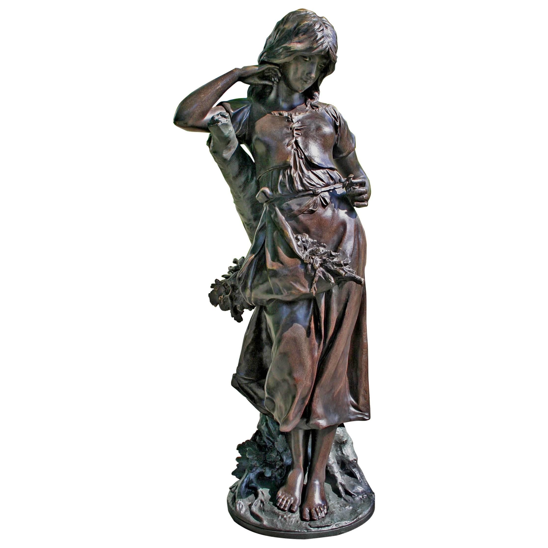 Bronze Figural Sculpture by Adrien Étienne Gaudez For Sale