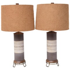 Ceramic Mid Century Modern Table Lamps--USA 1960s