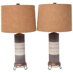 Ceramic Mid Century Modern Table Lamps--USA 1960s 1