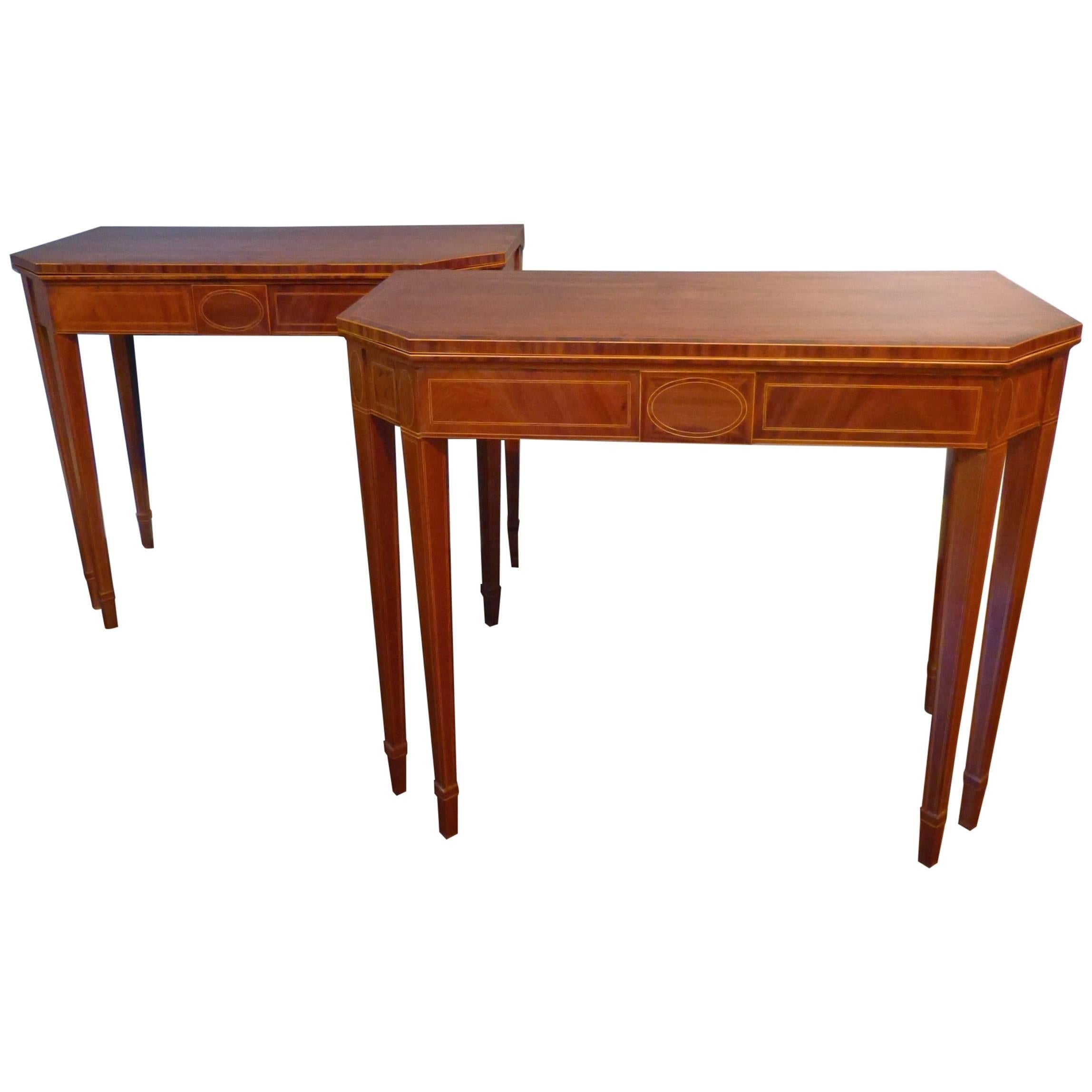 Pair of Mahogany Card Tables For Sale