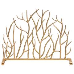 30" Decorative Twig or Coral Gilt Painted Fire Screen