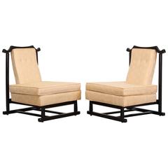 Vintage Pair of James Mont Asian Style Chairs, 1950