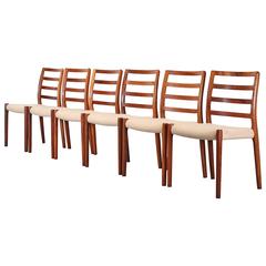 Set of Six Rosewood Dining Chairs by Niels O. Møller for J.L. Moller Model #85