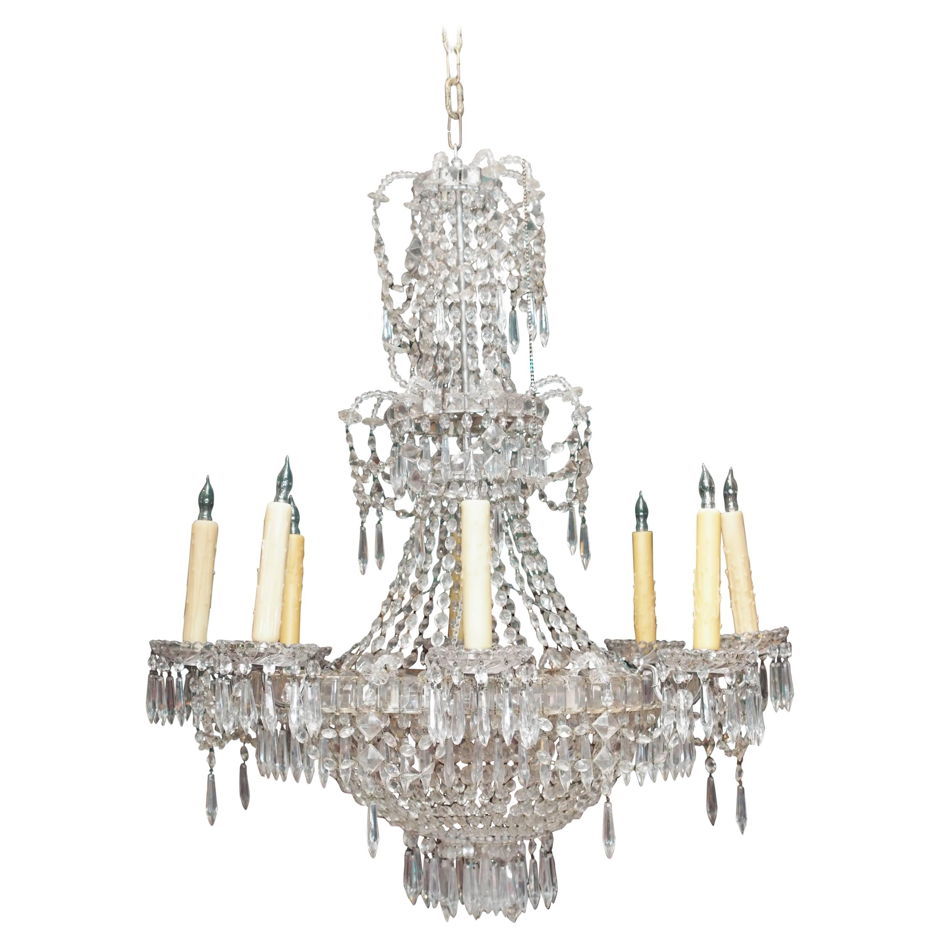 French Charles X Period Crystal Chandelier For Sale