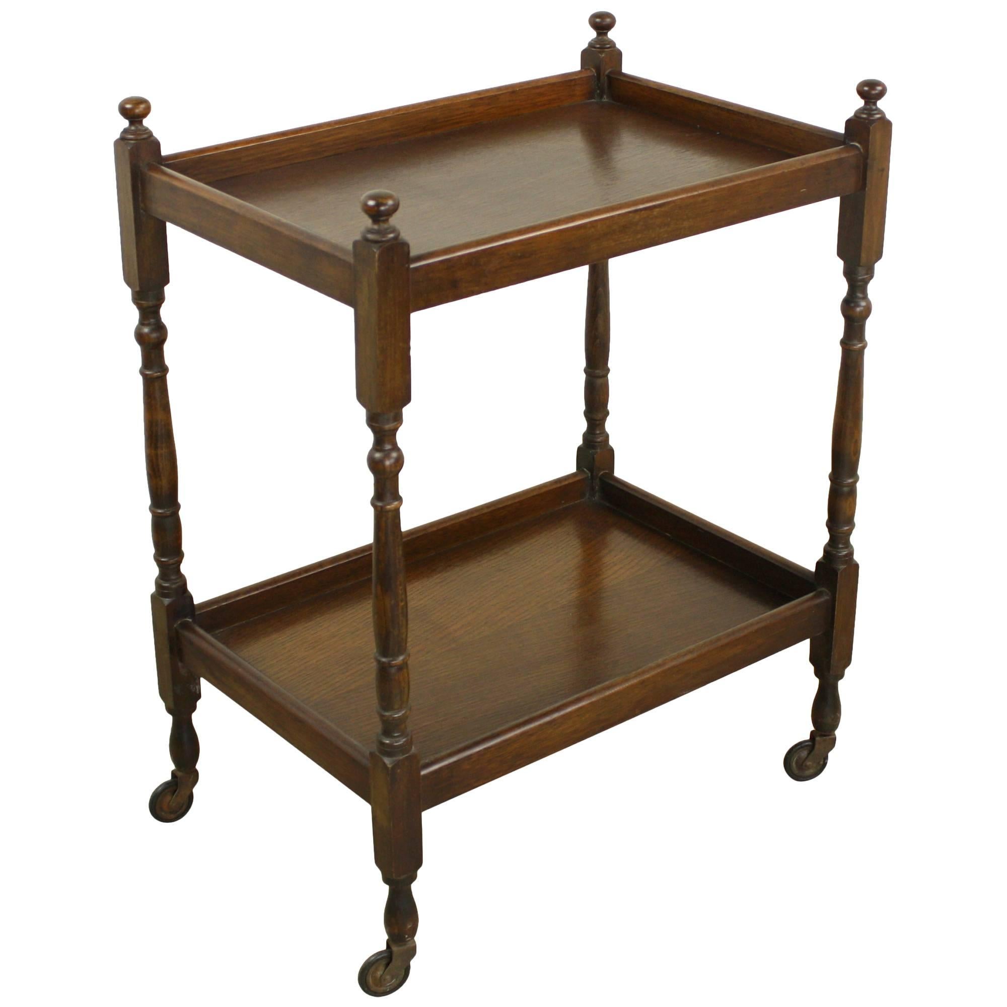 English Oak Tea Cart