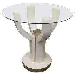 Glass-Top Side Table