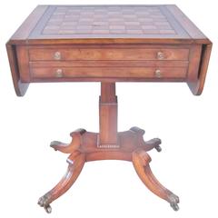 Vintage Light and Dark Mahogany Chess Game Table