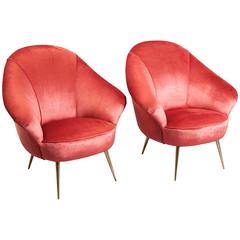 Pair of Italian Midcentury Sculptural Chairs 