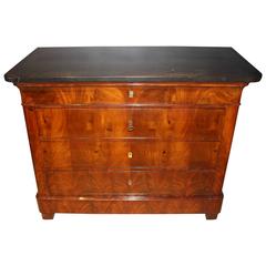 Louis Philippe Chest in Mahogany with Black Marble Top, circa 1850
