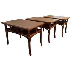 Bamboo Tables with Cane Shelf by McGuire 12