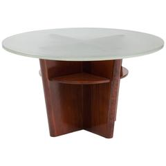 Greta Magnusson Grossman Modernist Coffee Table with Hand Cast Glass Top