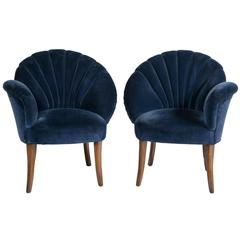 Pair of Art Deco Velvet Chairs