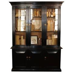 19th Century French Ebonized Oak Bookcase