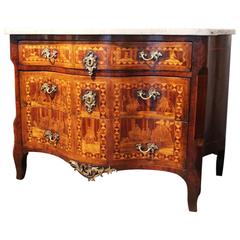 18th Century Serpentine Fruitwood Commode