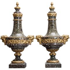 Pair of Louis XVI Style Gilt Mounted, Granite Cassoulets