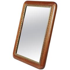 Josef Frank Mahogany and Brass Table or Wall Mirror, Sweden, 1950s 10