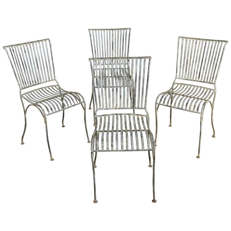 Set of Four Iron Garden Chairs at 1stDibs