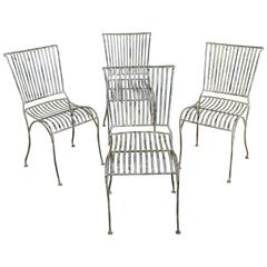 Antique Set of Four Iron Garden Chairs