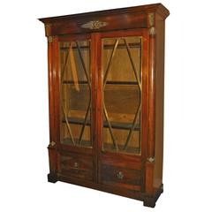 19th Century Empire Mahogany Bronze-Mounted Two-Door Cabinet