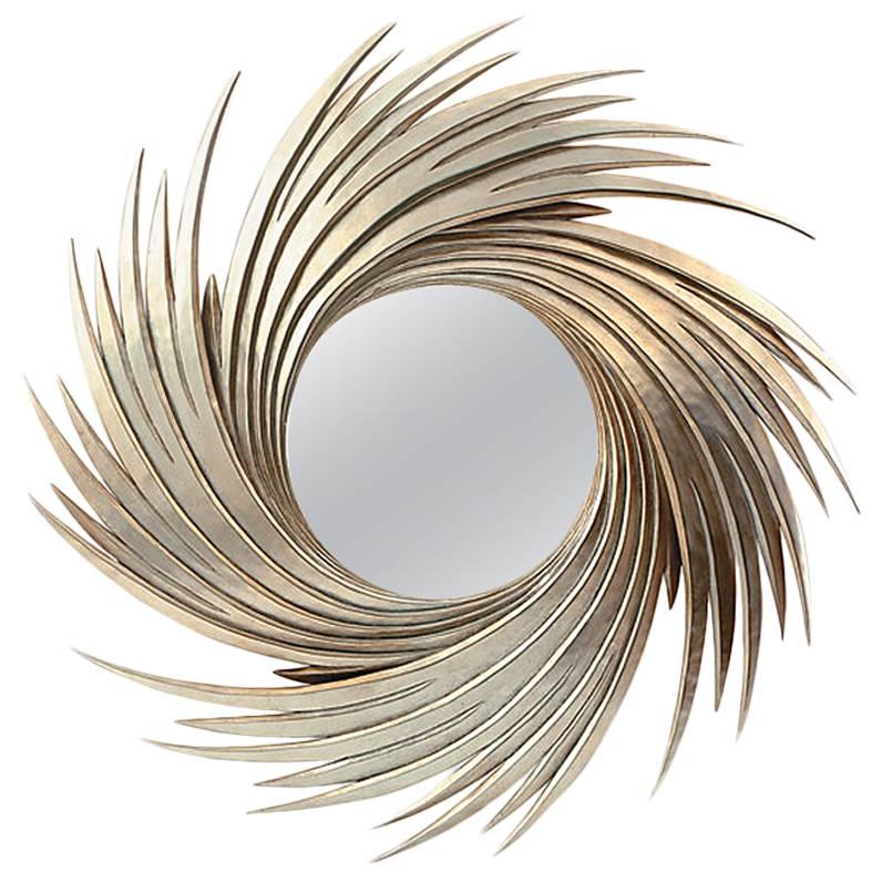 Sunrise Mirror with Convex Mirror Glass Silver Finish