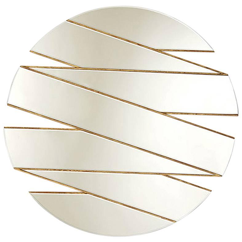 Mirror Zig-Zag with Antique Gold Finish For Sale