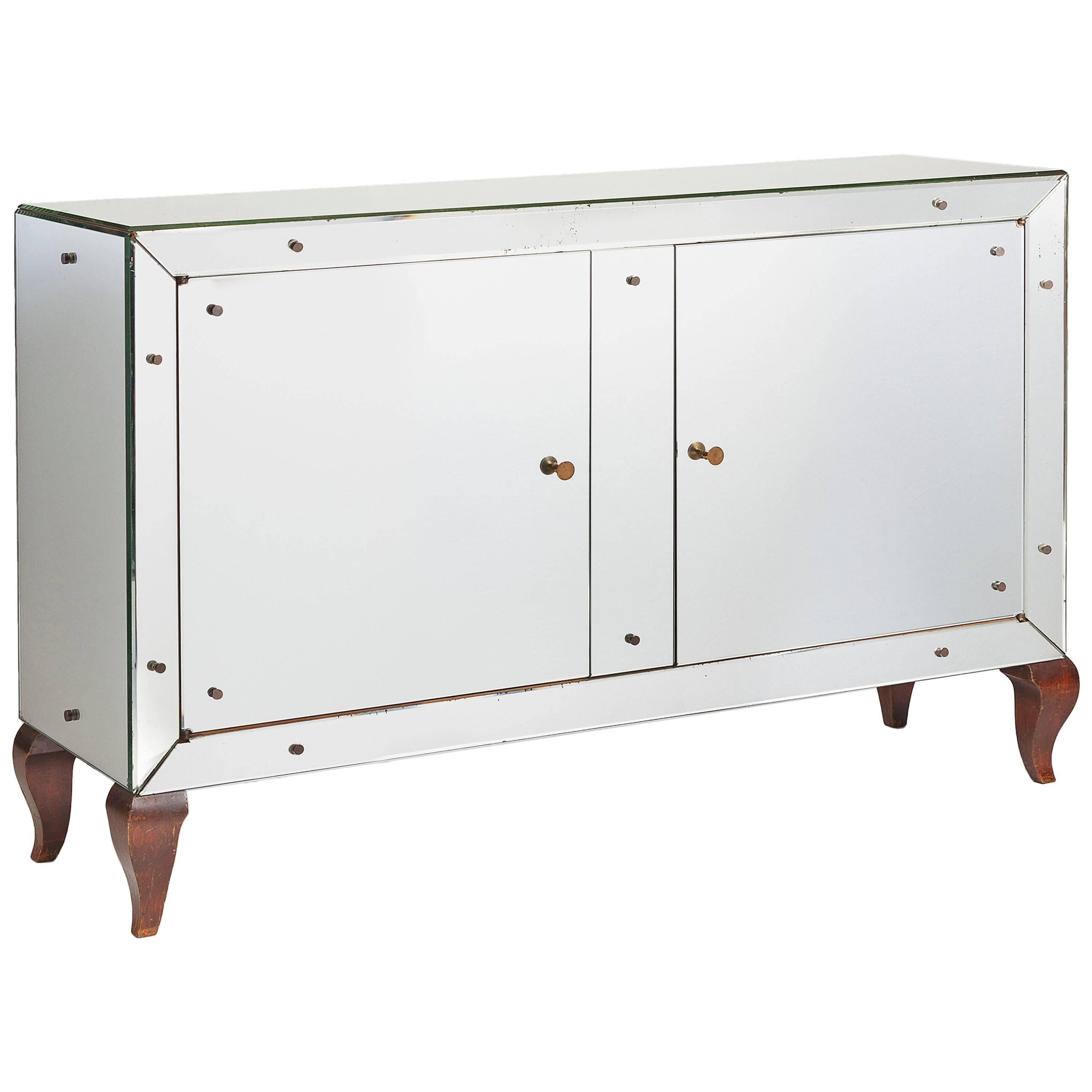 French Stylized Mirrored Commode For Sale